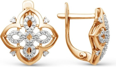 Серьги Династия 001022-1102 вес 2.6 г золото, фианит купить,176800