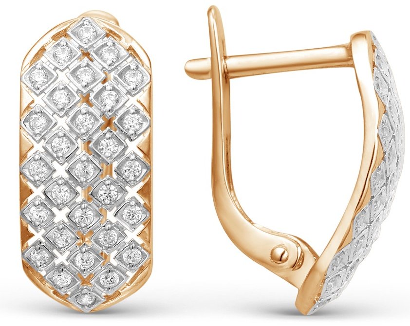 Серьги Династия 000412-1102 вес 2.39 г золото, фианит купить,162520