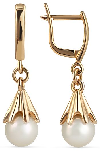 Серьги КРИСТАЛЛ NK53800226773 вес 5.15 г золото, жемчуг купить,350200