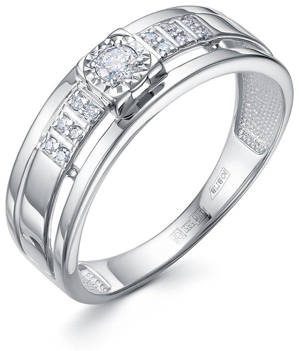 Кольцо Vesna Jewelry 12819-259-00-00 размер 17.5 вес 2.58 г золото, бриллиант купить,266856