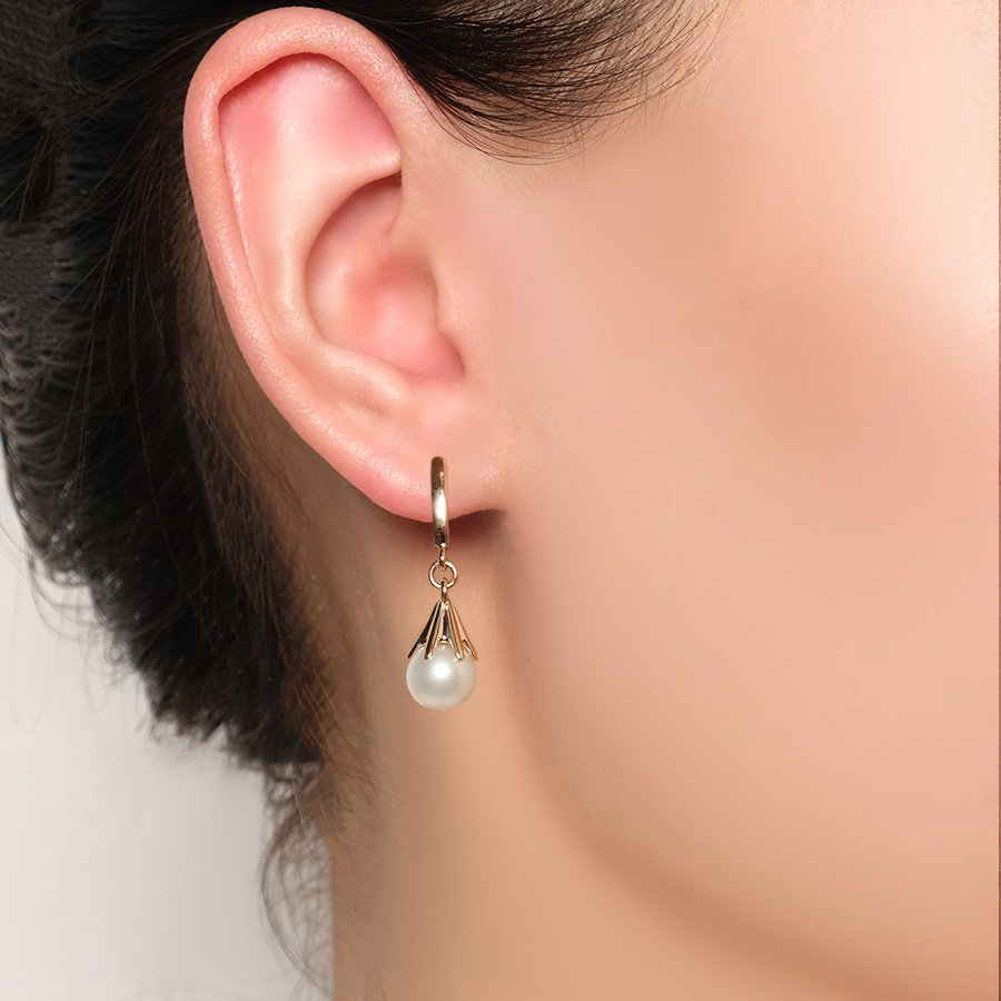 Серьги КРИСТАЛЛ NK53800226773 вес 5.15 г золото, жемчуг купить,350200