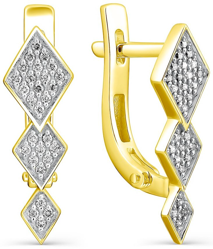 Серьги PRESTIGE JEWELRY C-1430-03 вес 2.93 г золото, бриллиант купить,301907