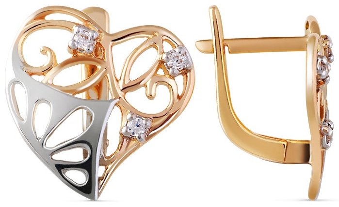 Серьги КРИСТАЛЛ N959000226773 вес 3.54 г золото, фианит купить,240720
