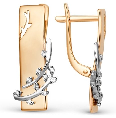 Серьги Династия 014522-1102 вес 2.39 г золото, фианит купить,162520