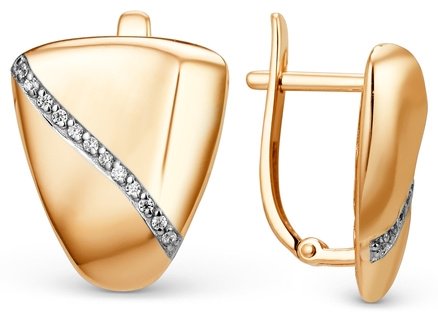 Серьги Династия 900272-1102 вес 3.52 г золото, фианит