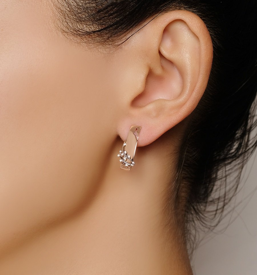 Серьги Династия 014522-1102 вес 2.39 г золото, фианит купить,NaN
