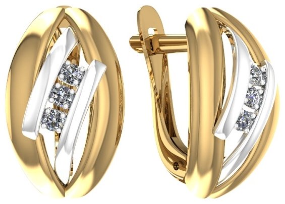 Серьги Санис 08-216982 вес 2.35 г золото, фианит купить,159800