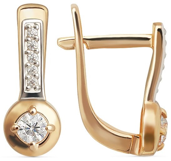 Серьги КРИСТАЛЛ NJ49700226773 вес 2.61 г золото, фианит купить,177480