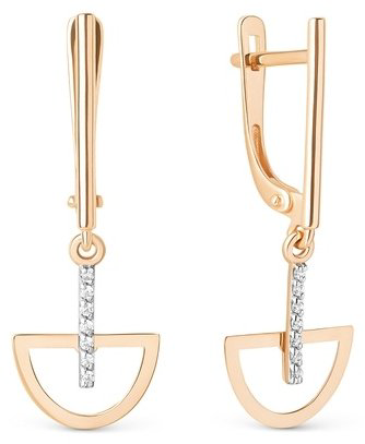 Серьги Династия 500092-1102 вес 1.7 г золото, фианит купить,115600