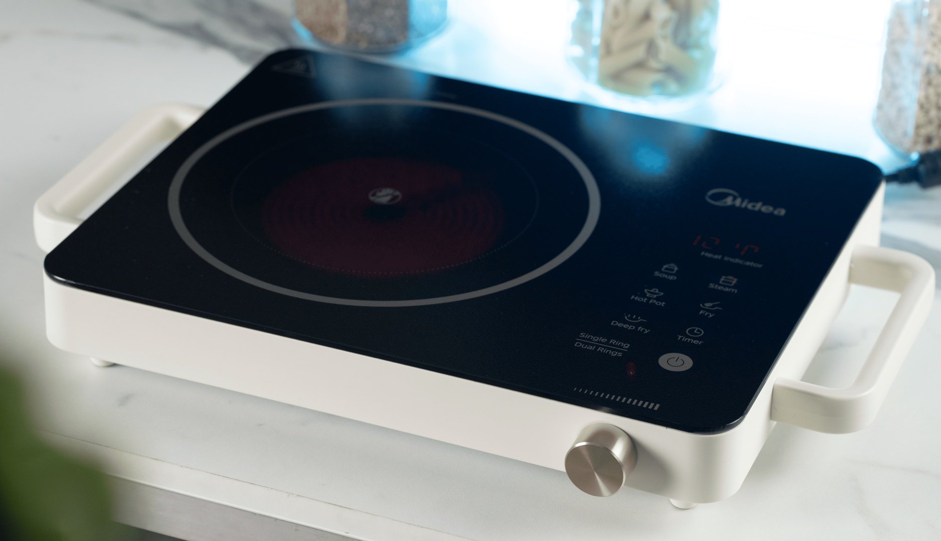 Настольная плита Midea MCH-T412B черный, бежевый - ForteMarket Настольная плита Midea MCH-T412B черный, бежевый купить,0