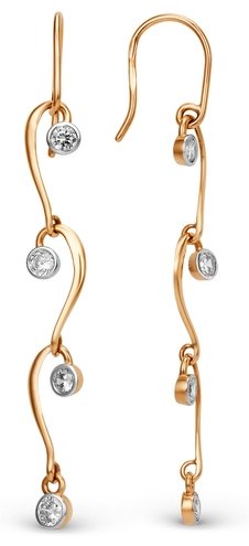 Серьги Династия 014912-1102 вес 2.16 г золото, фианит купить,NaN