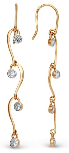 Серьги Династия 014912-1102 вес 2.16 г золото, фианит купить,NaN