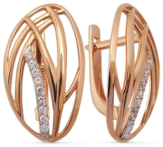 Серьги КРИСТАЛЛ ND54100226773 вес 3.5 г золото, фианит купить,NaN