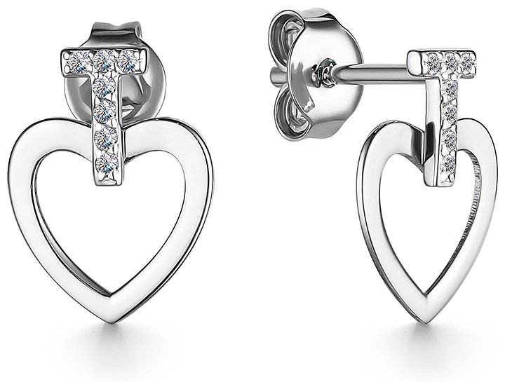 Серьги АЛЬКОР 25041-200 вес 0.96 г золото, бриллиант купить,NaN