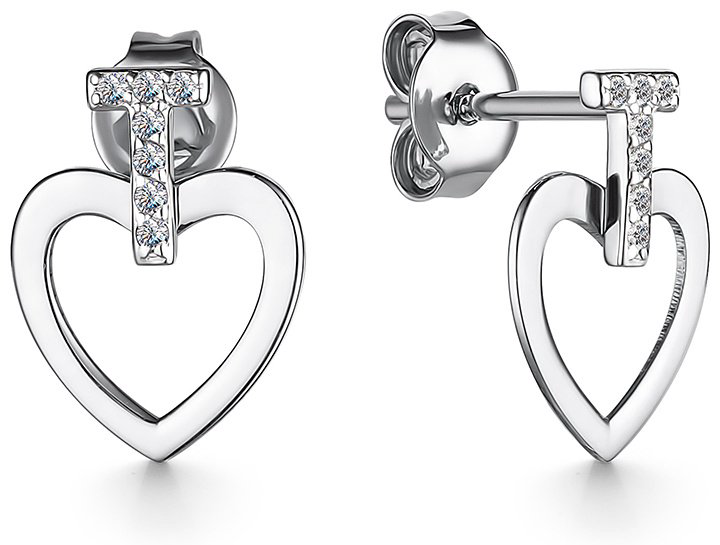 Серьги АЛЬКОР 25041-200 вес 0.96 г золото, бриллиант купить,NaN