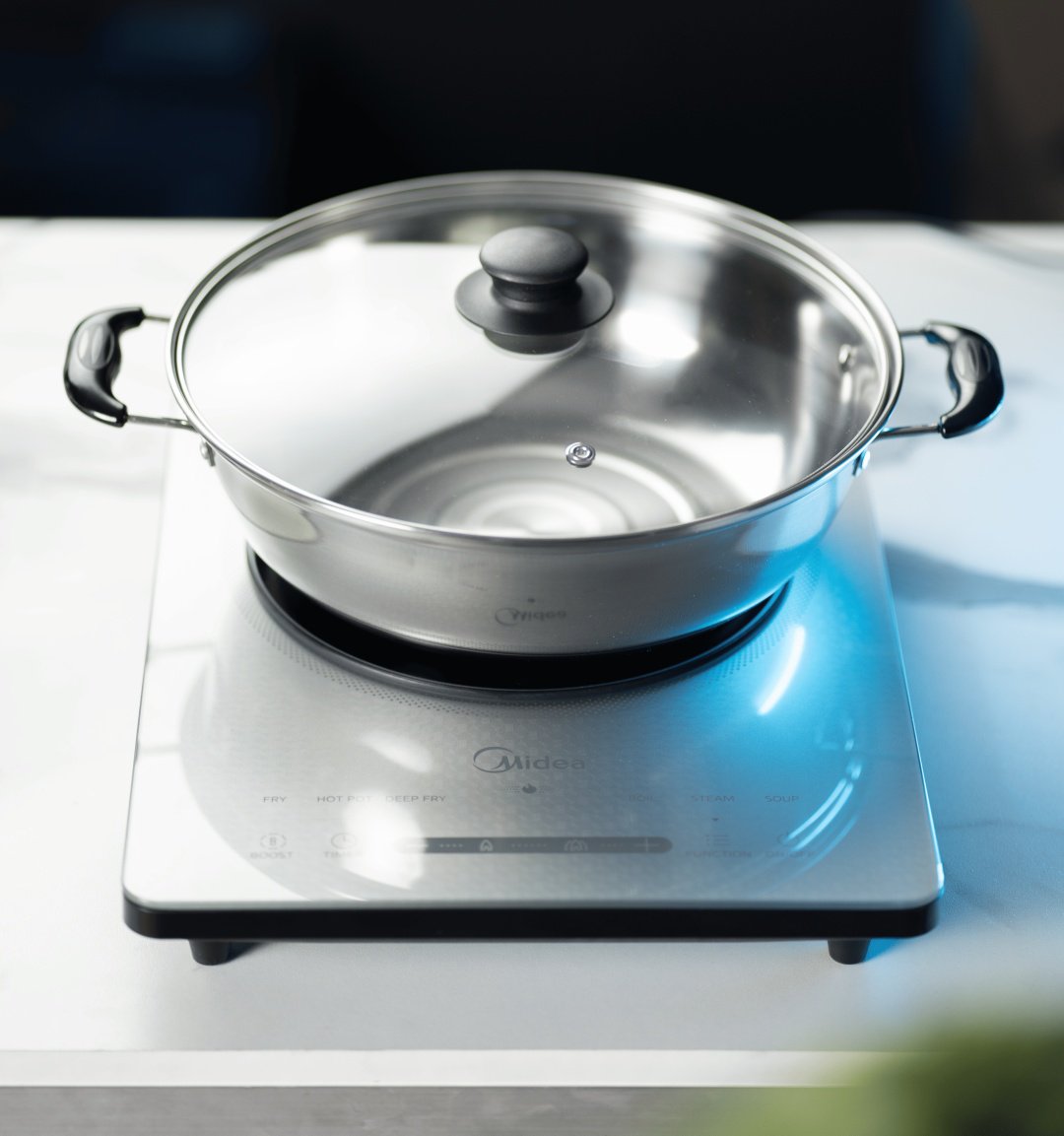Настольная плита Midea МIH-T311GS серебристый - ForteMarket Настольная плита Midea МIH-T311GS серебристый купить,0