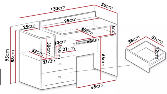 Стол компьютерный LuX MebeL 2, 130х55x83 см, белый, желтый купить,0