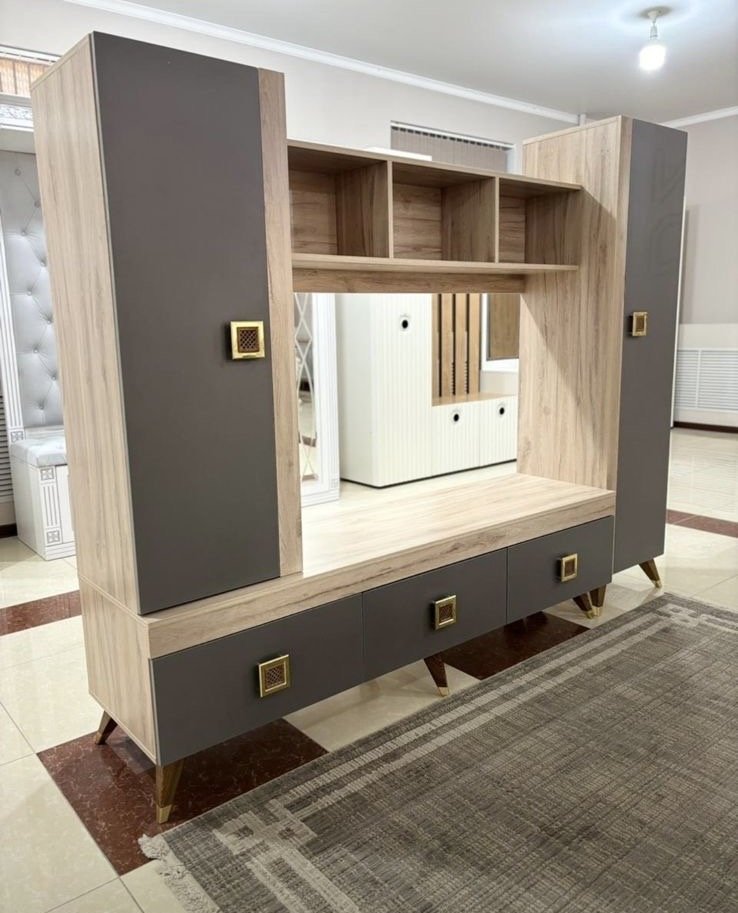 Стенка Grand Miks Фостер 225х180х46 см, серый, бежевый