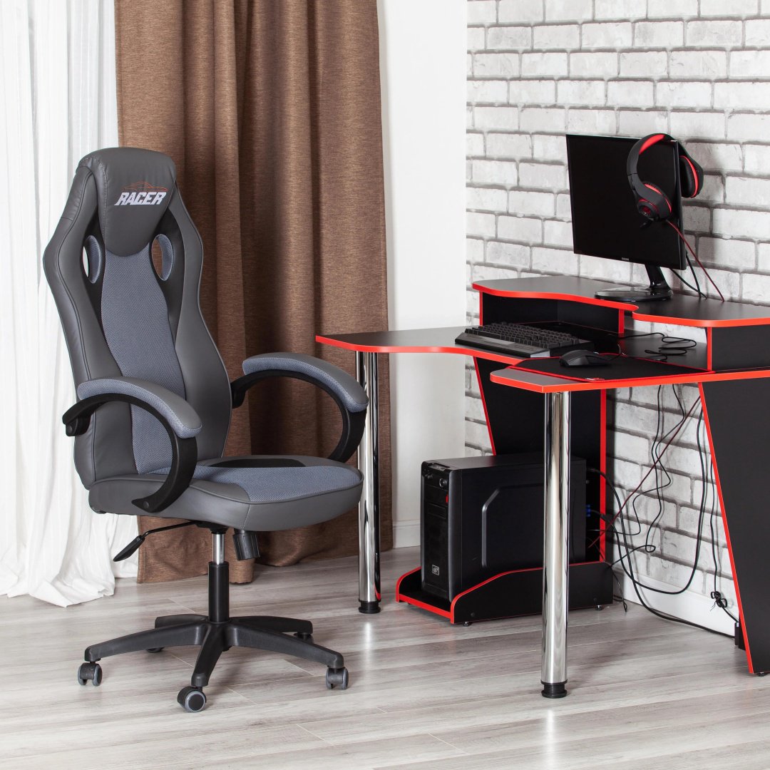 Игровое кресло ГЛАНЦ Racer GT 96974911, серый купить,NaN
