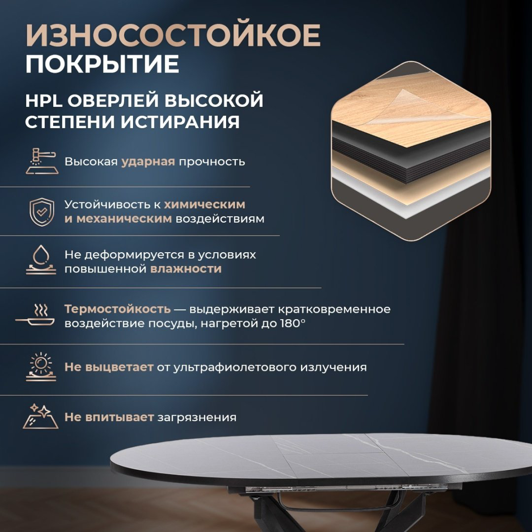 Обеденный стол Tetchair MANZANA 20618, 100х100x75 см, ЛДСП, черный купить,NaN