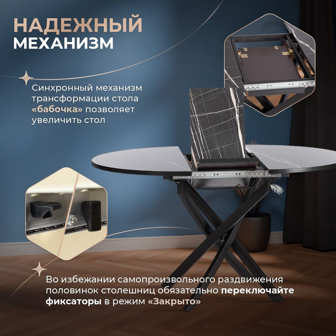 Обеденный стол Tetchair MANZANA 20618, 100х100x75 см, ЛДСП, черный купить,NaN