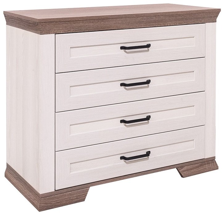 Детский комод BRW Брест Марсель KOM4S 00050167, 98x45x90 см, белый, коричневый - ForteMarket Детский комод BRW Брест Марсель KOM4S 00050167, 98x45x90 см, белый, коричневый купить,0
