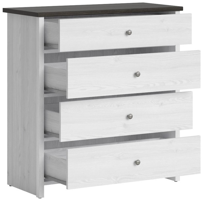 Детский комод BRW Брест Порто 4S 00050157, 88.5x40x94 см, белый купить,NaN