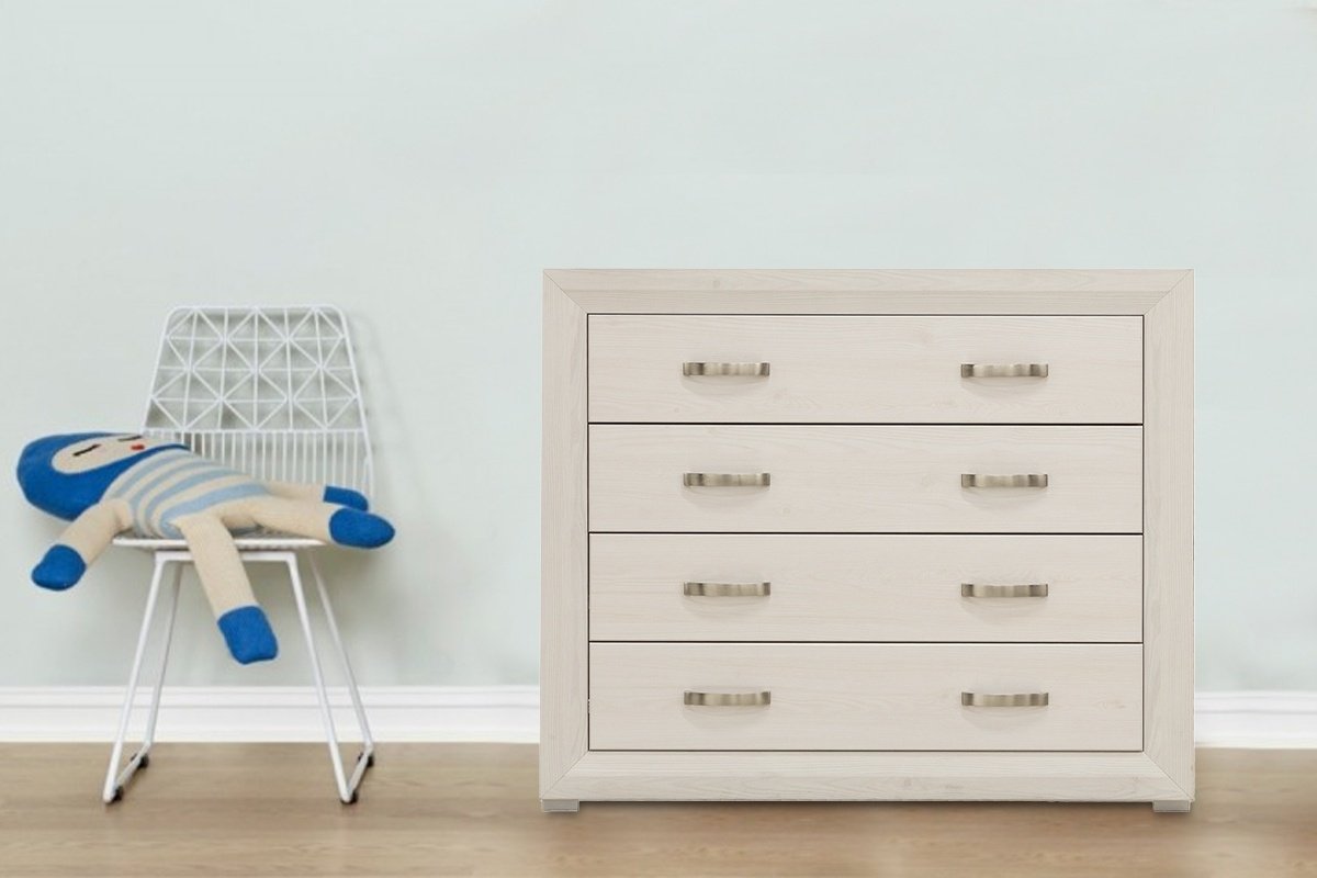 Детский комод BRW Брест Мальта 4S/11 00050163, 106.5x38x91 см, белый