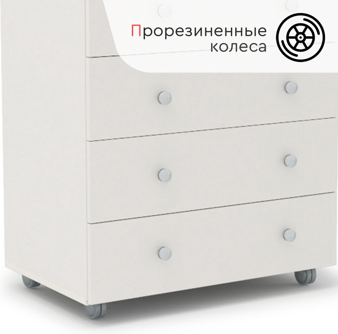 Детский комод TOMIX Martin, 79.5x49.5x101.5 см, белый купить,NaN