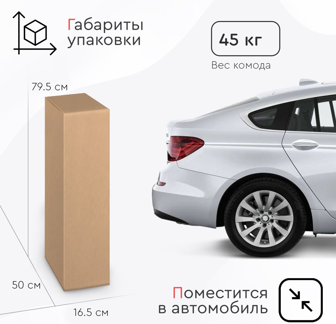 Детский комод TOMIX Martin, 79.5x49.5x101.5 см, белый купить,0