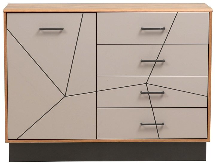 Комод Седьмое небо Гамма, 120x36x91 см, серый, коричневый купить,NaN