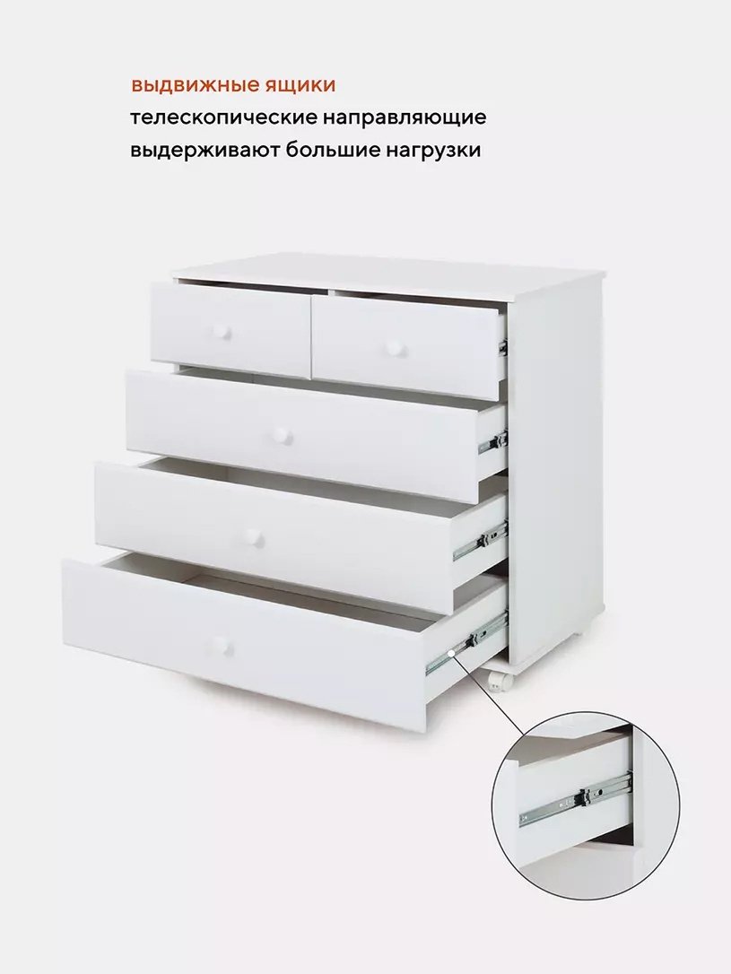Детский комод Топотушки Ричард , 84x66x88 см, белый купить,0