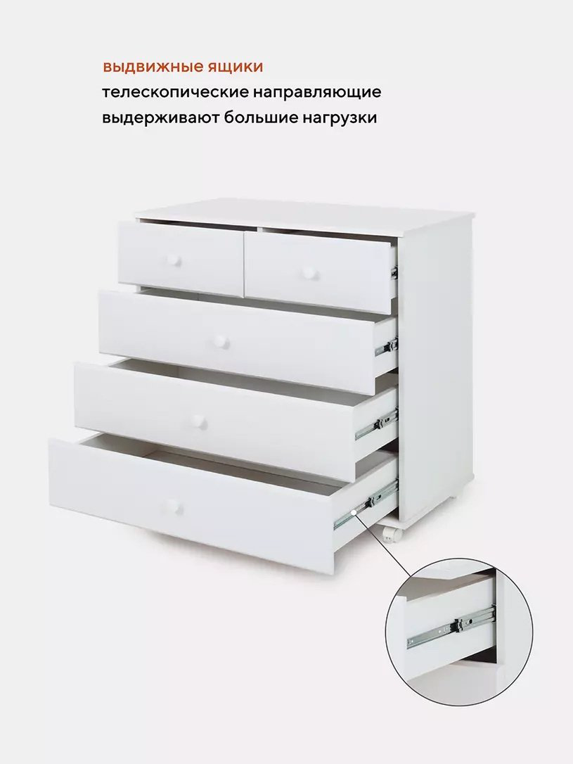 Детский комод Топотушки Ричард , 84x66x88 см, белый купить,NaN
