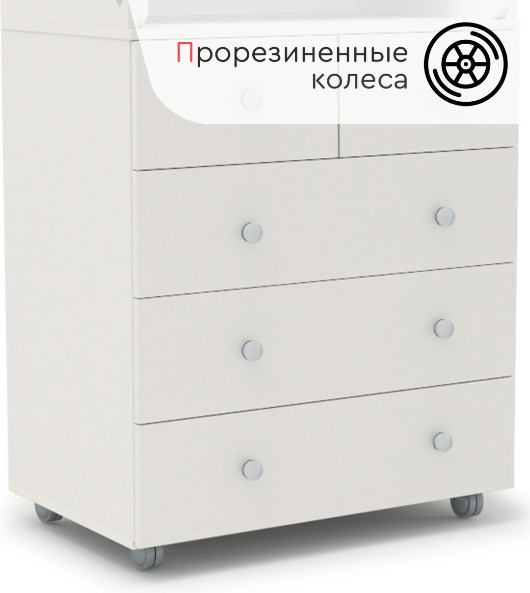 Детский комод TOMIX Sydney, 79.5x49.5x101.5 см, белый купить,0