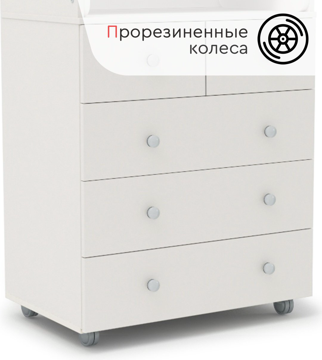 Детский комод TOMIX Sydney, 79.5x49.5x101.5 см, белый купить,NaN