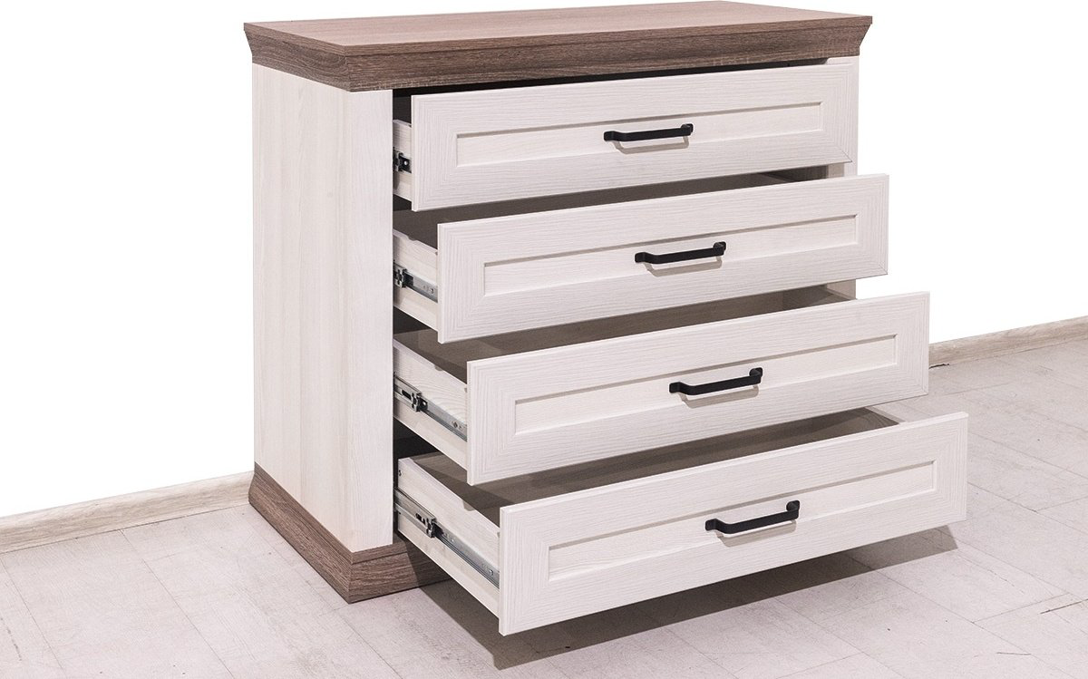 Комод BRW Марсель KOM4S 98x45x90см белый купить,NaN