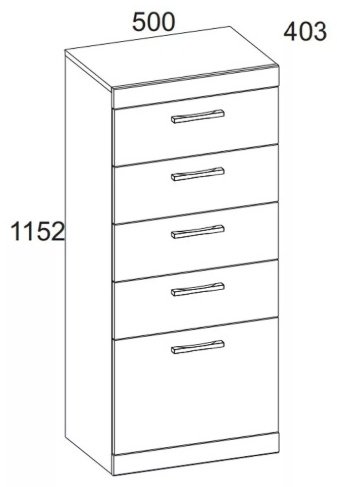 Комод ANREX 50x40x115 см, ЛДСП, Оскар 5S/50 купить,0