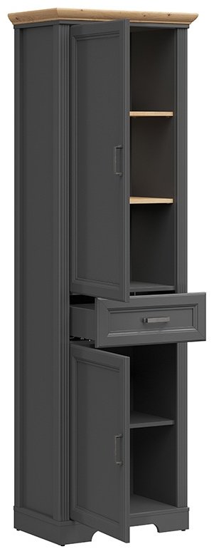 Распашной шкаф BRW Брест Жасмин, 00038582, 65.5x204х41 см, темно-серый, светло-коричневый купить,NaN