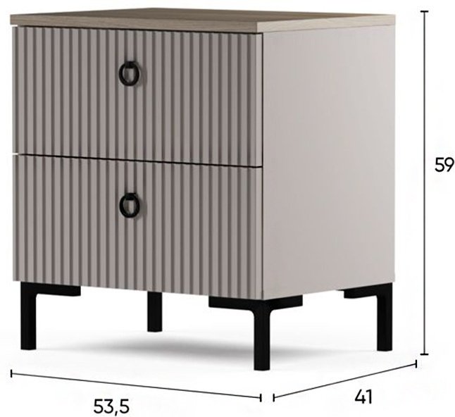 Тумба BRW Брест Доменика, 00036639, 53.5x59x41 см, серый, светло-коричневый - ForteMarket Тумба BRW Брест Доменика, 00036639, 53.5x59x41 см, серый, светло-коричневый купить,0