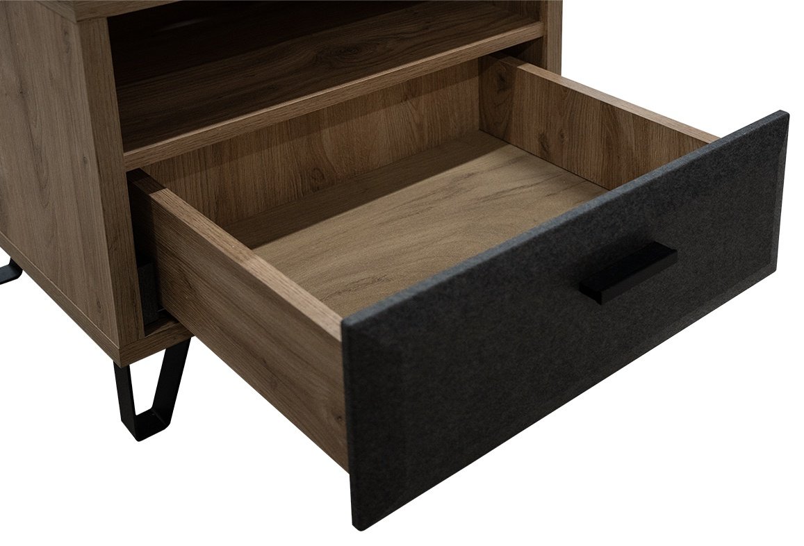 Тумба BRW Брест Грэйс 00032805, 51.5x48.5x42 см, коричневый-черный - ForteMarket Тумба BRW Брест Грэйс 00032805, 51.5x48.5x42 см, коричневый-черный купить,0
