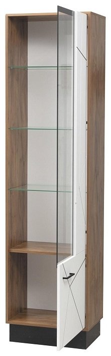 Распашной шкаф Седьмое небо Гамма, 55x208х36 см, белый, коричневый купить,NaN