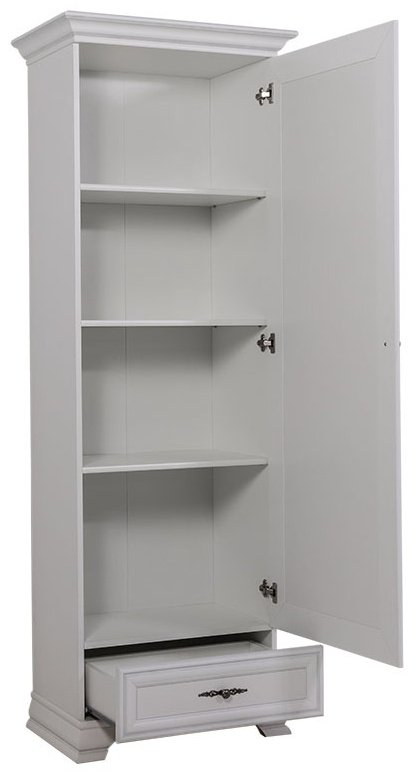 Распашной шкаф BRW Кентаки REG1D1S, 69.5x197.5х44 см, белый купить,NaN