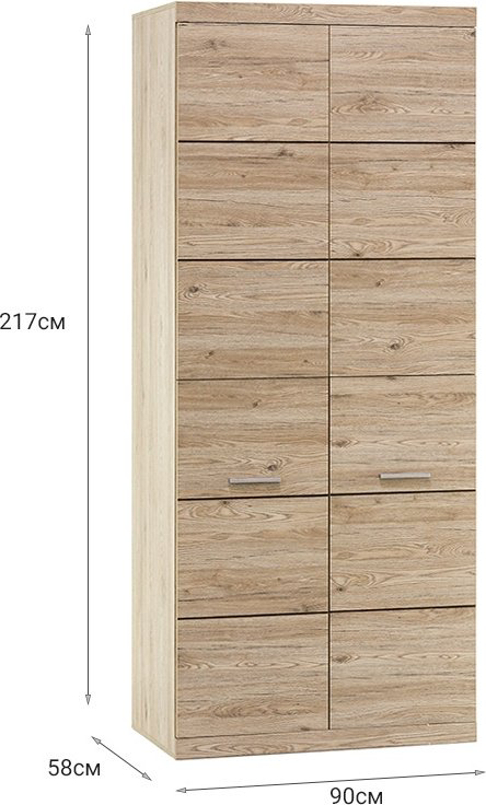 Шкаф АНРЭКС Оскар 00049523 90x58x217см светло-коричневый купить,NaN