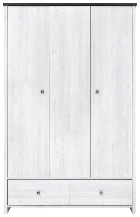 Распашной шкаф BRW Брест Порто SZF3D2S, 128.5x199.5х55.5 см, белый купить,NaN