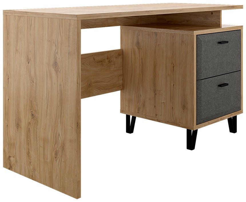 Стол компьютерный BRW Брест Грэйс, 135х56x78 см, черный, светло-коричневый купить,NaN