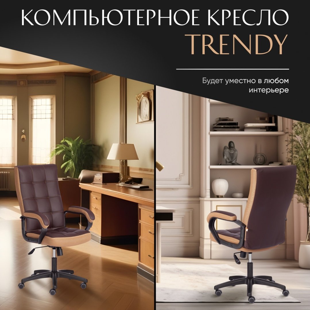 Офисное кресло Tetchair Trendy 19516, коричневый, светло-коричневый купить,NaN