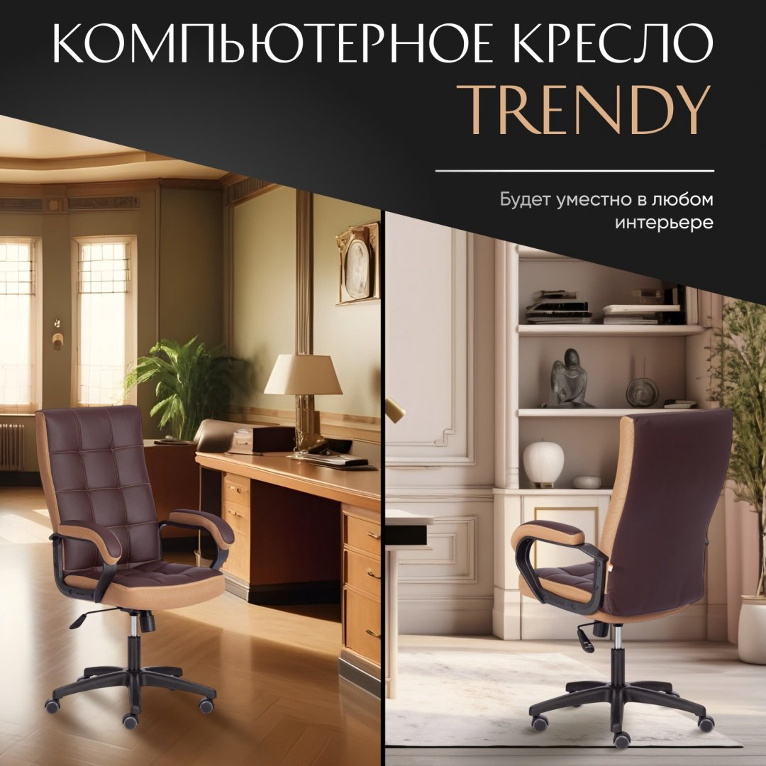 Офисное кресло Tetchair Trendy 19516, коричневый, светло-коричневый купить,NaN