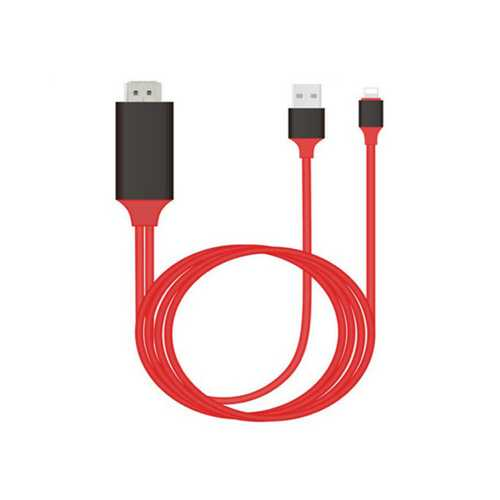 Кабель OEM Lightning HDTV cable 2м черно-красный