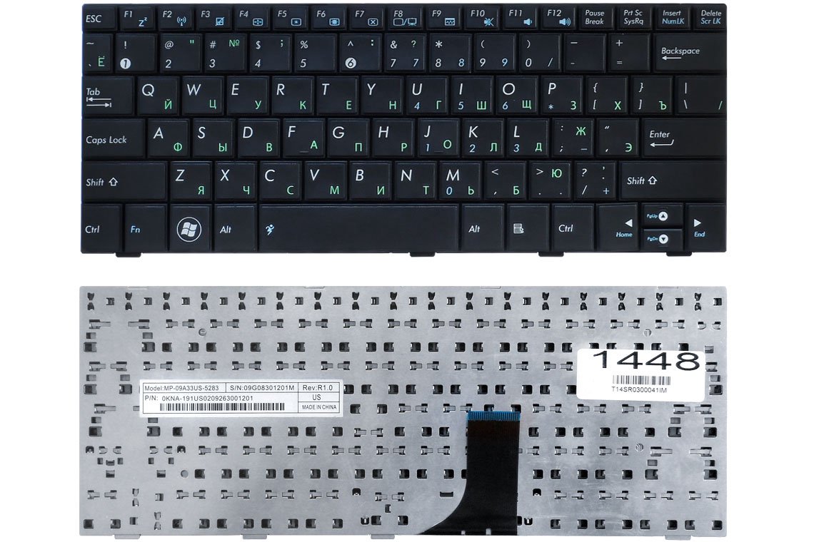 Клавиатура для ноутбука Asus EEE PC 1005/ 1008/ 1001 черная