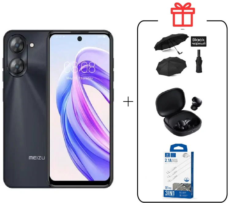 Смартфон Meizu MBLU 21 6 ГБ/128 ГБ черный + подарок купить,NaN